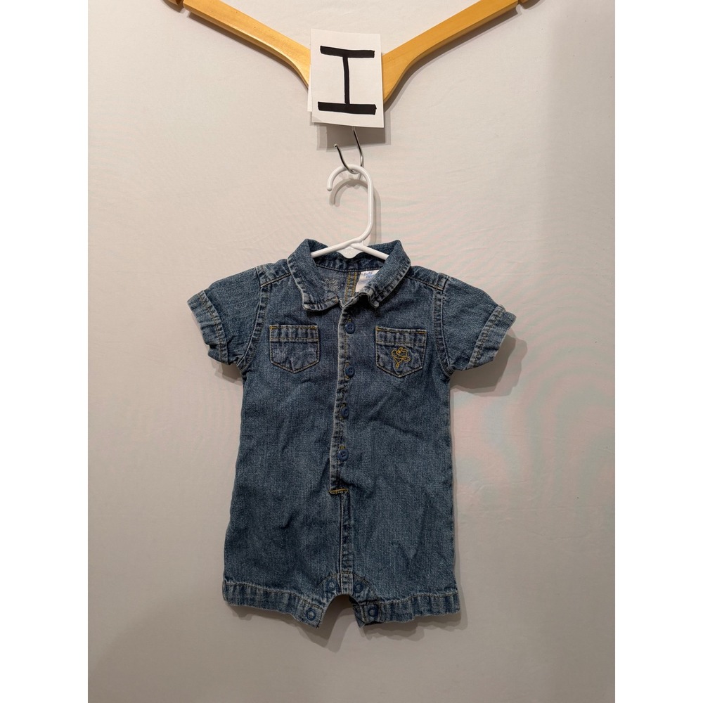 OshKosh B'gosh Denim Romper One Piece Classic Blue 3 Months
